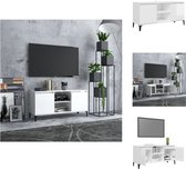 vidaXL Tv-meubel - Industriële Charme - Hoogglans Wit - 103.5 x 35 x 50 cm - Montage vereist - Kast