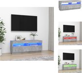 vidaXL TV-meubel Betongrijs - LED-verlichting - 100x35x40 cm - Duurzaam - Kast