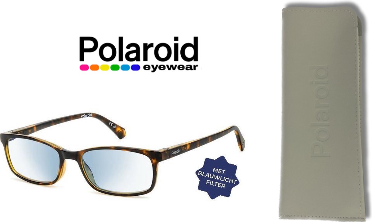 Leesbril Polaroid met blauwlichtfilter PLD0035-Havanna -+2.50