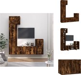vidaXL TV-meubelset - Gerookt eiken - 1x 57x34.5x40cm - 3x 40x34.5x80cm - 1x 100x34.5x40cm - Kast