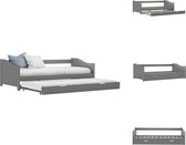 vidaXL Slaapbank - Multifunctioneel - Grijs - 205x97.5x66 cm - Grenenhouten frame - Bed