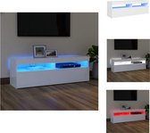 vidaXL TV-meubel - TV-meubel - 120 x 35 x 40 cm - Met RGB LED-verlichting - Wit - Bewerkt hout - Kast