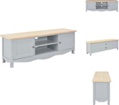 vidaXL TV-meubel - Trendy - Meubels - Afmeting- 120 x 30 x 40 cm - Ken- Grijs/natuurlijke houtkleur - Kast