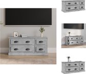 vidaXL TV-meubel Betongrijs 100 x 35.5 x 45 cm - trendy en praktisch design - duurzaam bewerkt hout - voldoende opbergruimte - stevig blad - flexibele installatie - Kast