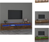 vidaXL TV-meubel Gerookt Eiken - 240x35x40 cm - LED-verlichting - Montagehandleiding inbegrepen - Kast