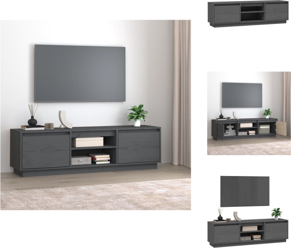 VidaXL Tv-kast Grenenhout 140 x 35 x 40 cm Grijs Kast