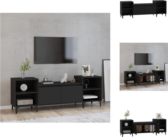 Meuble TV Ceelias - 160 x 35 x 46 cm - Blanc/Marron Foncé | Leroy Merlin Meuble TV Ceelias - 160 x 35 x 46 cm - Blanc/Marron Foncé | Leroy Merlin