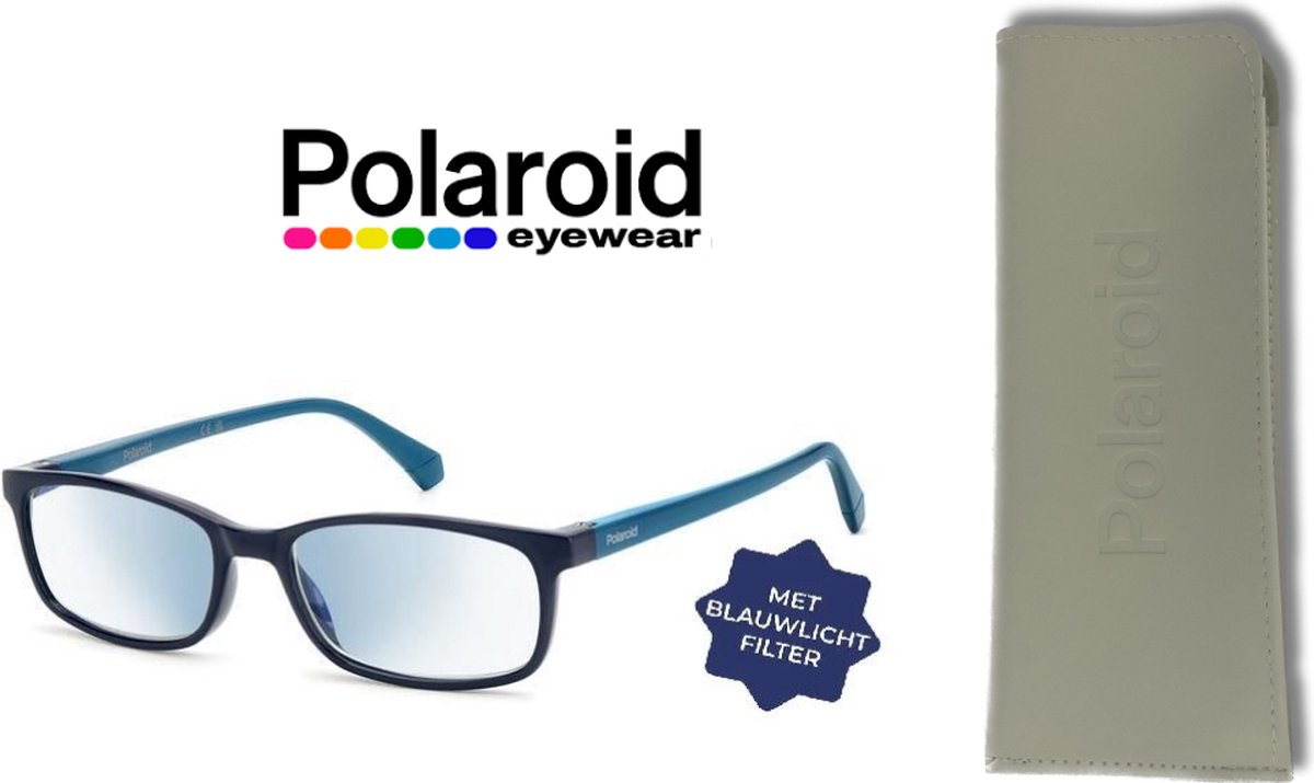 Leesbril Polaroid met blauwlichtfilter PLD0035-Petrol-+2.00