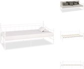 vidaXL Metalen Slaapbank - Wit - 208 x 95 x 83 cm - Logeerbed en Bank - Geschikte Matras 90 x 200 cm - Montage vereist - vidaXL - Bed