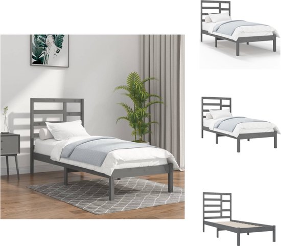 Eenpersoonsbed met opberglades, massief houten frame, wit (200x90cm