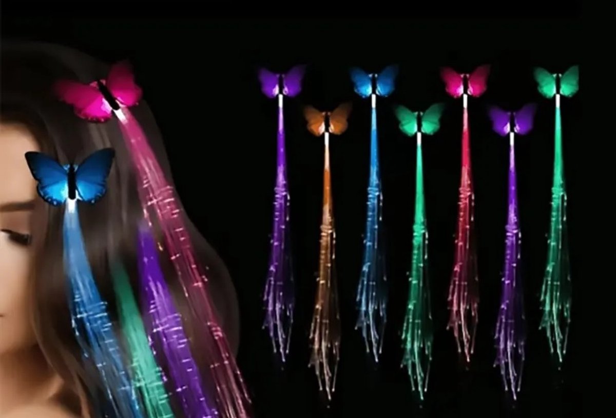 Kleurrijke Lichtgevende Vlechten - 6 Stuks - Random Kleur - Haaraccessoires - Haar Styling