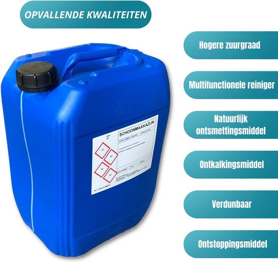 Schoonmaakazijn - Schoonmaakazijn onkruid - Ontkalken - wasverzachter - ontvetten - 20 Liter verpakking