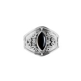 Jewelryz | Hiral | Ring 925 zilver met edelsteen onyx (zwart) | 15.00 mm / maat 47