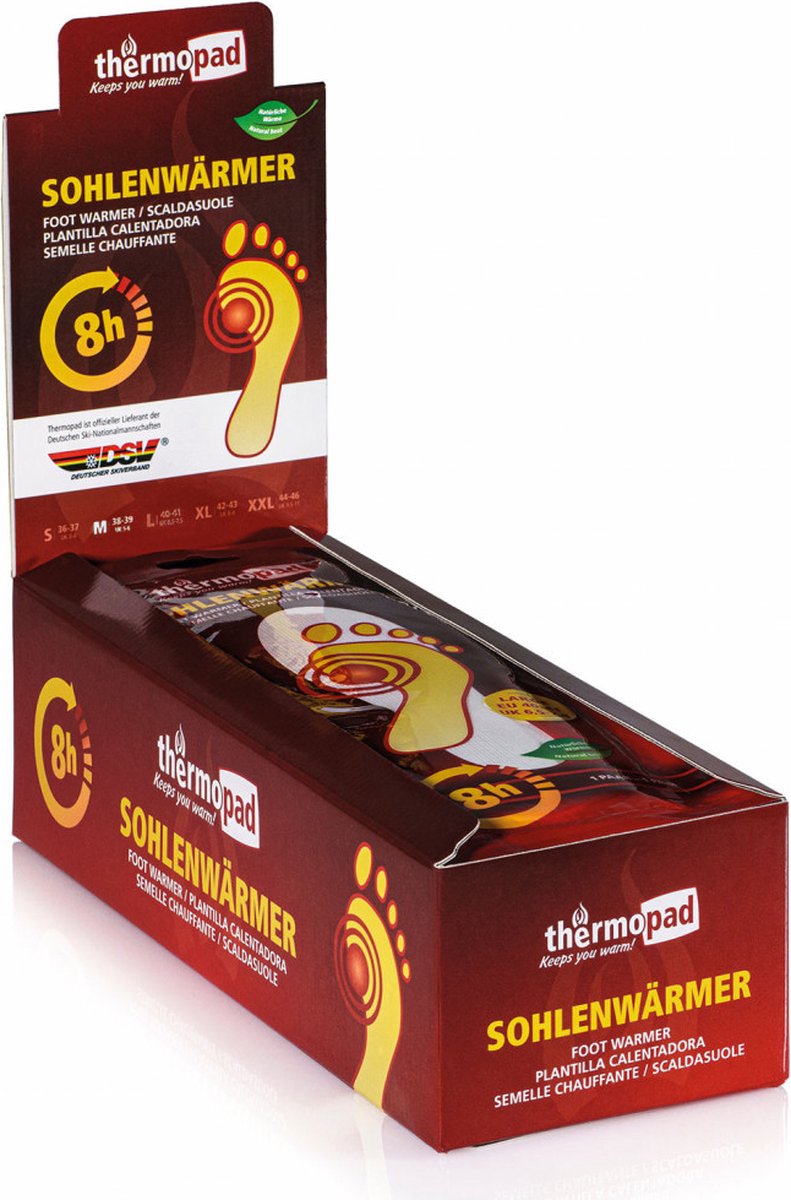Thermopad - Six-Pack / Maat: 42-43 - Warmte Pads / Zool verwarmers / Heating Pads / 8 uur warmte. 6 paar