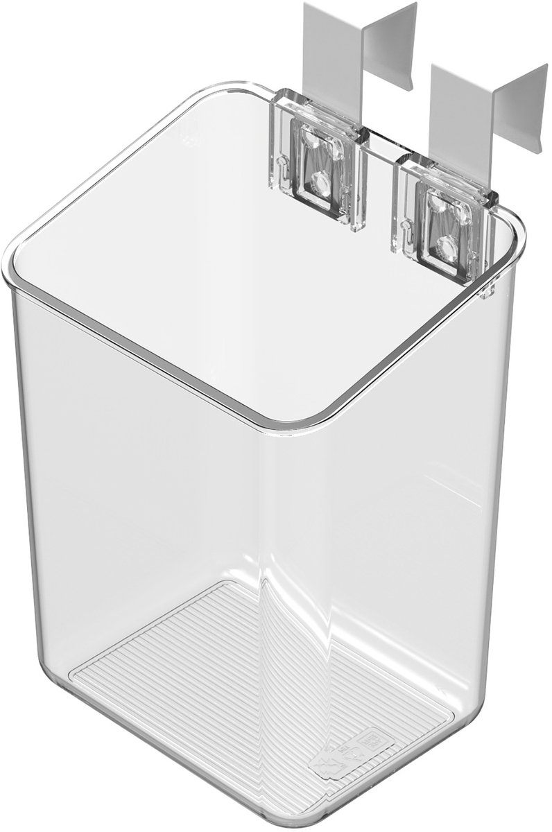 So Clever Opbergbakje ophanghaken small Classic Clear - Transparant - Sorteervakken | Ophangen zonder boren | BPA-vrij