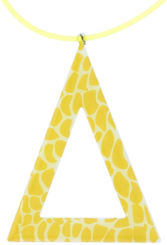 Behave Gele ketting met driehoek hanger en giraffe design