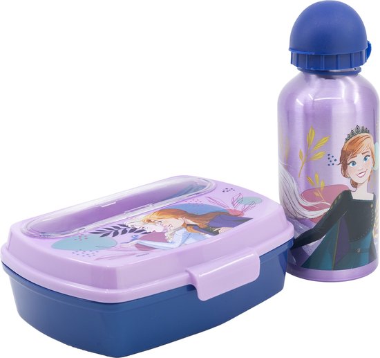 Picknickset Frozen 400 ml Bestek en Fles Aluminium