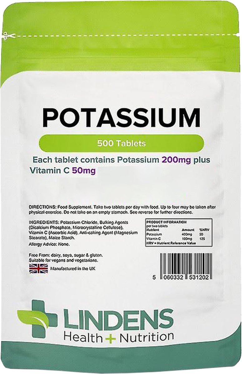 Lindens - Potassium (Kalium) 200mg - (500 tabletten) - Lindens