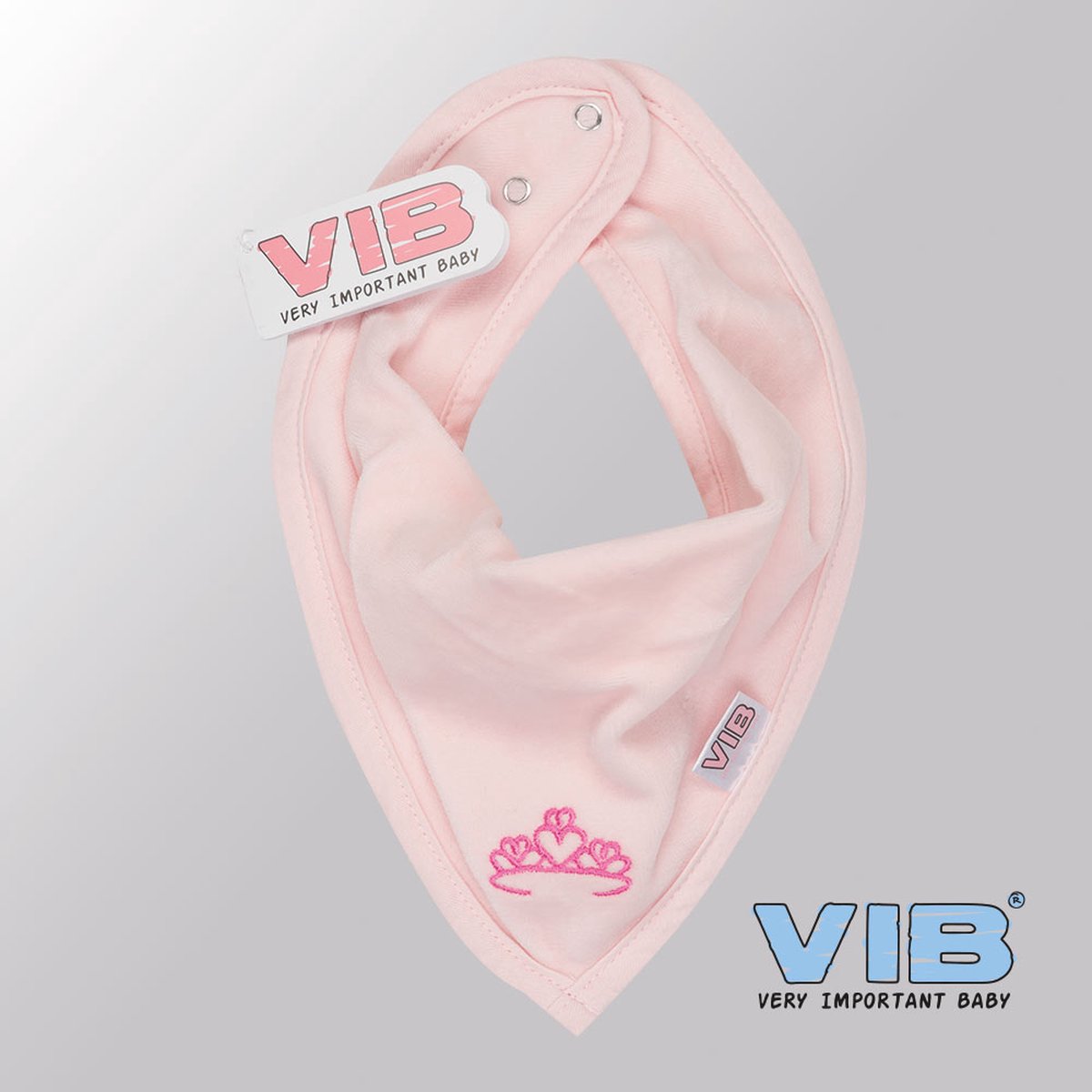 Goedkoopste VIB® - Bandana slab Luxe velours - Kroontje (Roze) - Babykleertjes - Baby cadeau - zwangerschap aankondiging - geboorte cadeau