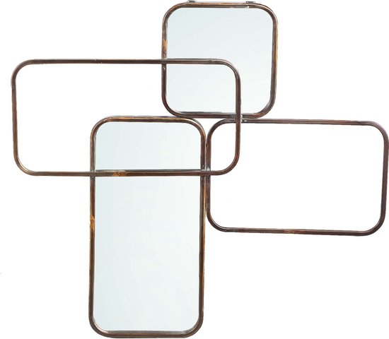 PTMD Feros Meervoudige Spiegel - 83,5 x 3,5 x 76 cm - Ijzer - Zilver