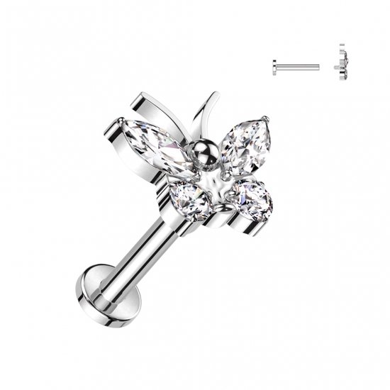 Filetage interne en titane papillon blanc