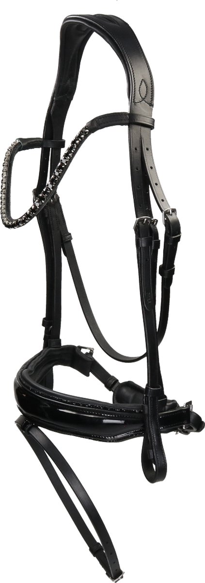 Hb Hoofdstel Hb Showtime Evalira Zwart-zwart | Maat: Paard Hb Hoofdstel Hb Showtime Evalira Zwart-zwart | Maat: Paard