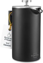 Franse Pers 1 Liter - Koffiezetapparaat van roestvrij staal Zwart - Dubbelwandige thermisch geïsoleerde koffiepers