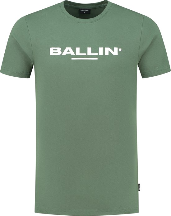 Ballin Amsterdam - Heren Regular fit T-shirts Crewneck SS - Forest Green - Maat L