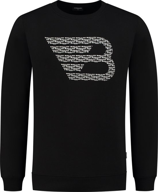 Ballin Amsterdam - Heren Regular fit Sweaters Crewneck LS - Black - Maat XXL