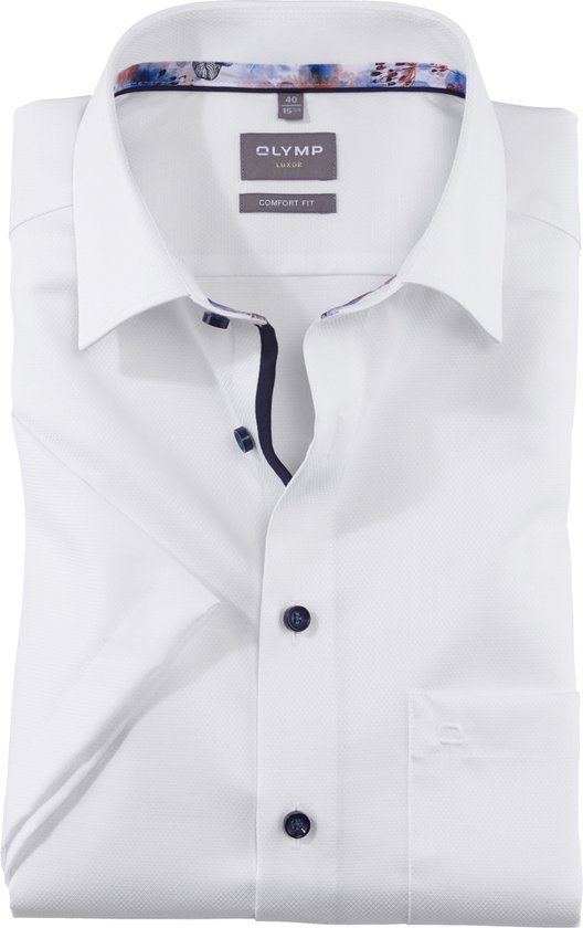 OLYMP - Chemise à manches courtes Luxor Wit - Homme - Taille 41 - Coupe Comfort