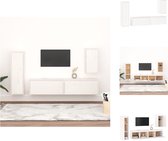 vidaXL Televisiemeubel - Klassiek Design - Massief grenenhout - Wit - 80x30x35 / 30x30x60 / 30x30x100 cm - Kast