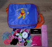 Winnie the Pooh tas gevuld met 300 elastieken + haarband - Verjaardagscadeau