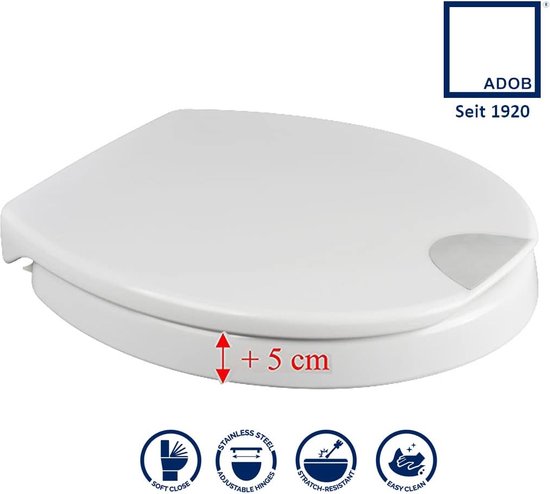 Tiger Toiletbril comfort care wit met deksel verhoogd kopen