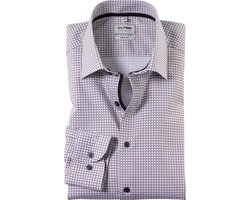 OLYMP Level 5 body fit overhemd - twill - natuur dessin - Strijkvriendelijk - Boordmaat: 38