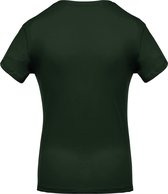 T-shirt Dames M Kariban V-hals Korte mouw Forest Green 100% Katoen