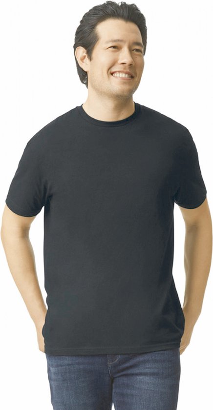 T-shirt Heren S Gildan Ronde hals Korte mouw Pitch Black 60% Katoen, 40% Polyester