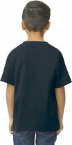 T-shirt Kind 5/6 years (S) Gildan Ronde hals Korte mouw Pitch Black 100% Katoen
