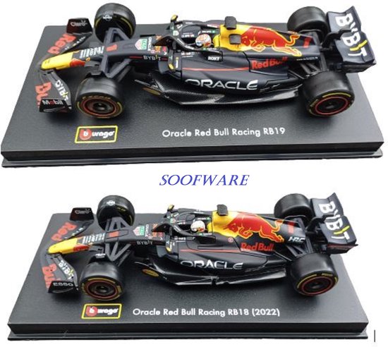 Nouveau - Burago - Set F1 - Red Bull Racing - RB18 et RB19 - #1 Max  Verstappen 