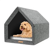 Rexproduct Hondenhuis – Hondenhuisjes voor binnen - Hondenkussen inbegrepen – Hondenhuizen voor in huis – Hondenhok - Hondenmand gemaakt van Gerecycled PETflessen - PETHome - Donkergrijs Grijs