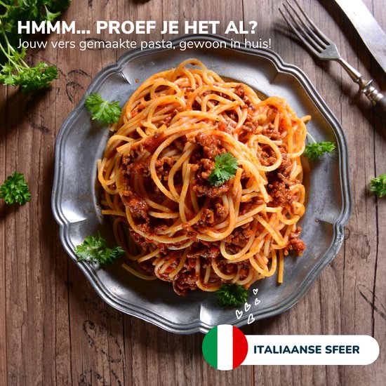 Kitchenz® Pastamachine - Pastamaker - Pasta Starterset - Spaghetti machine - Pasta Roller ook voor: Ravioli, Lasagne, Spätzle etc. - Incl. Receptenboek van Kitchenz® — afbeelding 3