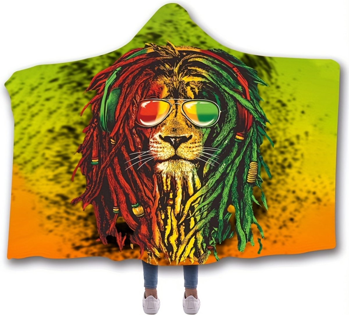 Livano Hoodie Deken Met Mouwen - Onesie - Plaid - Fleece Blanket - Knuffeldeken - Dames - Heren - Kinderen - Leeuw - Volwassenen
