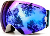 Livano Skibril - Ski Zonnebril - Wintersport - UV-Bescherming - Winddicht - Ski Gadgets - Dames & Heren - Wit & Blauw