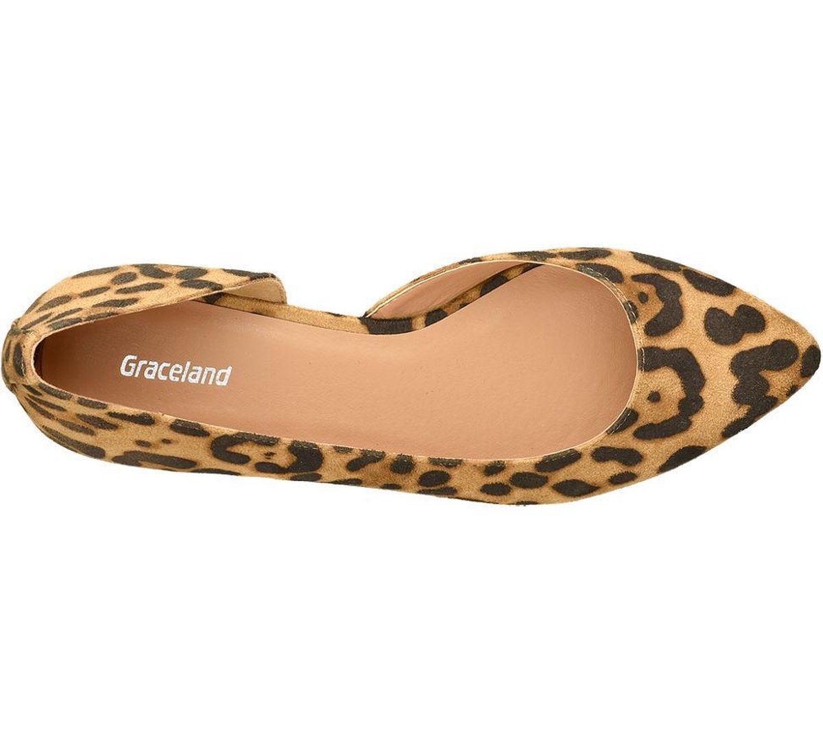 Graceland Dames Bruine ballerina panterprint open geleng - Maat 39 | bol.com