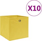 vidaXL - Opbergboxen - 10 - st - 28x28x28 - cm - nonwoven - stof - geel