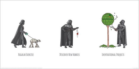Kunstdruk Star Wars Vaders Boredom Busting Ideas 60x30cm