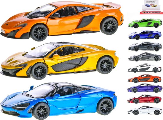 Modèle Réduit McLaren 675LT Orange Kinsmart 1/36 - Voiture Diecast Moulée Sous Pression, Neuve