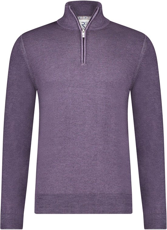 R2 Amsterdam Half Zip Trui Merino Wol Paars Heren Maat S Regular fit bol