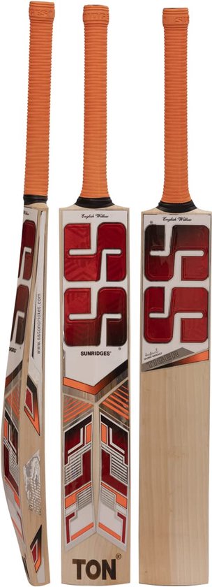 Foto: Ss tiger engelse wilg cricket bat maat 5 beige rood unisex volwassene geselecteerde klasse engelse wilg ronde handgreep concaaf afgeronde kanten