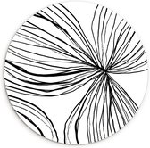 WallCircle - Cercle mural 30x30 - Art - Lignes - Wit - Zwart - Tableaux ronds salon - Plaque murale ronde - Cercle de Décoration murale - Décoration de chambre à l'intérieur - Cercle Décoration murale - Accessoires de maison