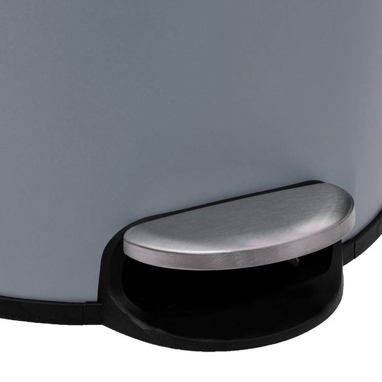 Tendance Badkamer prullenbak/afvalbak 103 serie - grijs - 5 liter